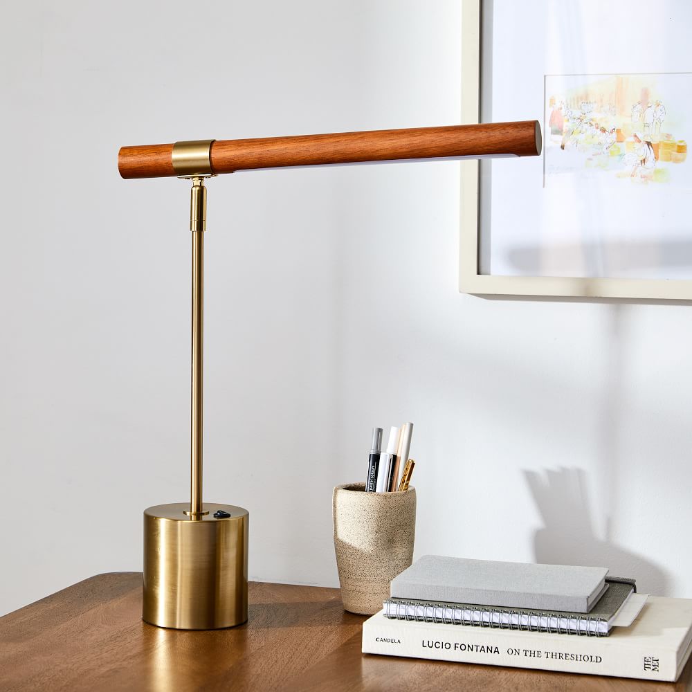 Linear Wood LED USB Table Lamp (18")